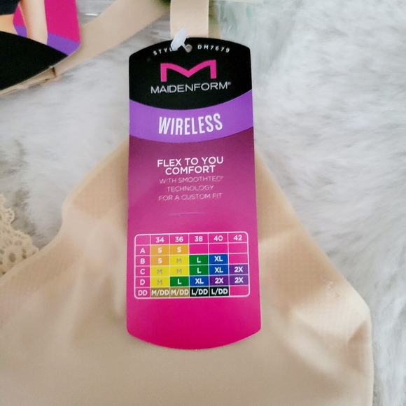 🐻MAIDENFORM PURE COMFORT V-NECK PULLOVER LACE BACK BRA SIZE L/DD - Picture 7 of 7